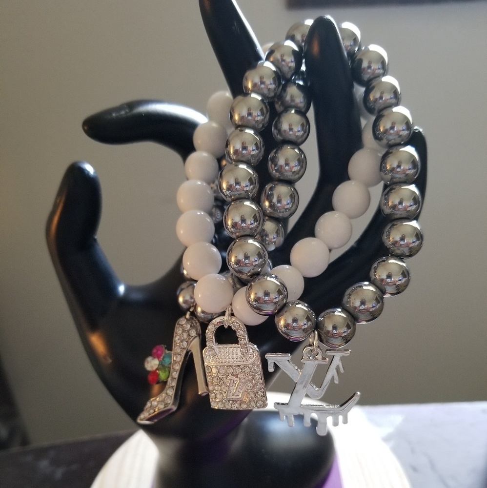 Sliver and White Designer Bracelet